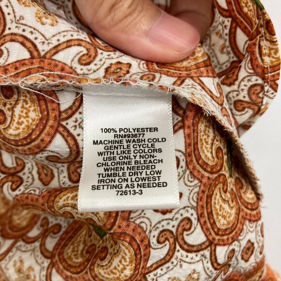 Ryegrass size 1X Floral Abstract Geometric Boho Long Sleeve Popover Blouse - Picture 8 of 11